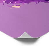 Niedliches Cat Wasserfarbenes Malerei mit Flora Poster (Ecke)