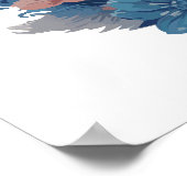 Niedliches Cat Watercolor-Gemälde mit floralem Spl Poster (Ecke)