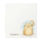 Niedliches Cat Watercolor personalisieren Notizblock (Vorderseite)