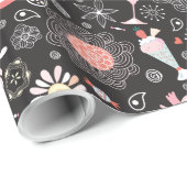 Niedliches Cat Wrapping Pape Geschenkpapier (Rolleneckpunkt)