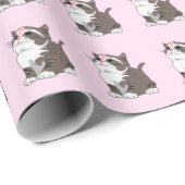 Niedliches Cat Wrapping Paper Geschenkpapier (Rolleneckpunkt)