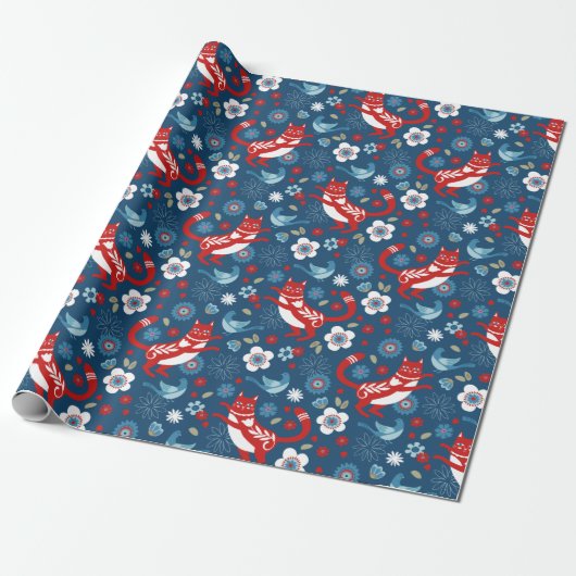 Niedliches Cat Wrapping Paper Geschenkpapier (Ungerollt)