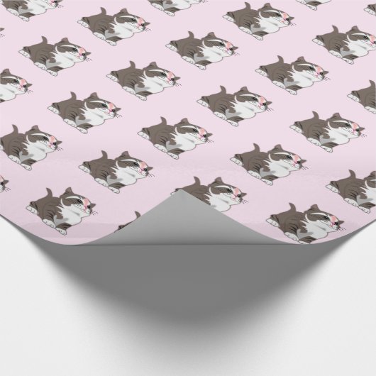Niedliches Cat Wrapping Paper Geschenkpapier (Ecke)