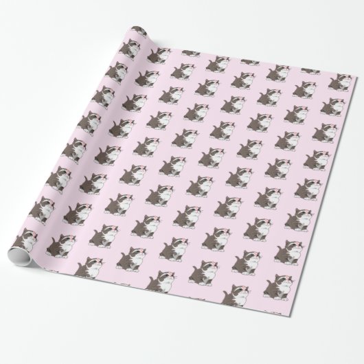 Niedliches Cat Wrapping Paper Geschenkpapier (Ungerollt)