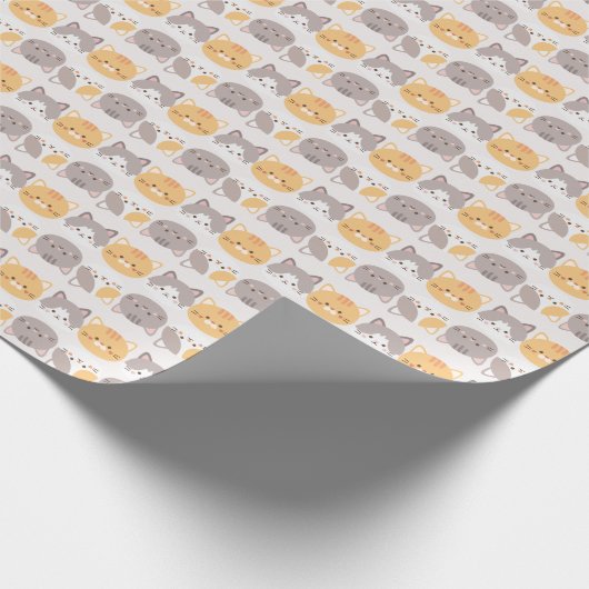 Niedliches Cat Wrapping Paper Geschenkpapier (Ecke)