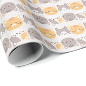 Niedliches Cat Wrapping Paper Geschenkpapier (Rolleneckpunkt)