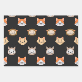 Niedliches Cat Wrapping Paper Geschenkpapier Set