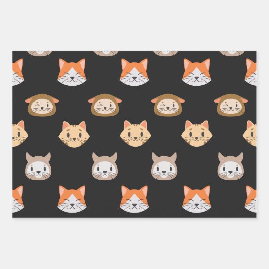 Niedliches Cat Wrapping Paper Geschenkpapier Set (Vorderseite 2)