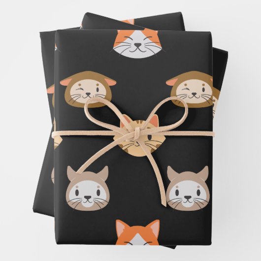 Niedliches Cat Wrapping Paper Geschenkpapier Set (Beispiel)