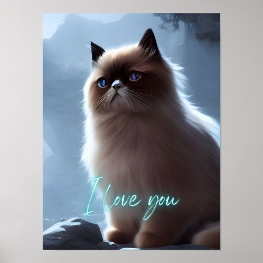 Niedliches Cat Zitat aus dem Himalaya, Liebe Sie W Poster (Vorne)
