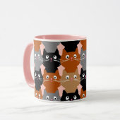 Niedliches Cats Muster Adortable Feline Kittens Ka Tasse (Vorderseite Links)