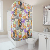 Niedliches Cats Muster Duschvorhang (Beispiel)