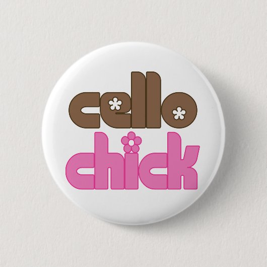 Niedliches Cello-Küken Button (Vorderseite)