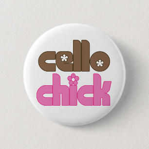 Niedliches Cello-Küken Button