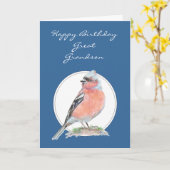 Niedliches Chaffinch, Geburtstag großer Enkel Karte (Gelbe Blume)