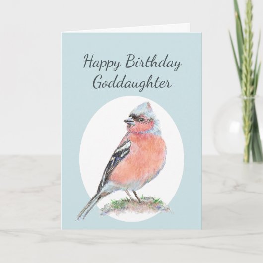 Niedliches Chaffinch, Happy Birthday Godtochter Ca Karte (Vorderseite)