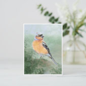 Niedliches Chaffinch, Watercolor Bird Collection Postkarte (Stehend Vorderseite)