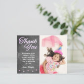 Niedliches Chalkboard Girly Birthday Foto Vielen D Postkarte (Stehend Vorderseite)