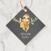 Niedliches Chalkboard Sloth Baby Dusche Gefallen Geschenkanhänger (Vorderseite)
