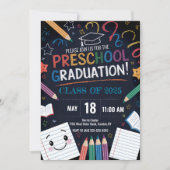 Niedliches Chalkboard-Vorschulabitur Einladung (Vorderseite)