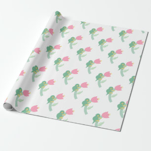 Niedliches Chamäleon auf Blume Geschenkpapier