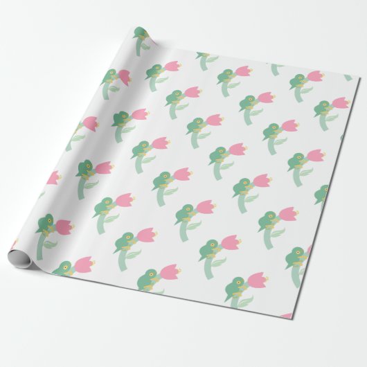 Niedliches Chamäleon auf Blume Geschenkpapier (Ungerollt)