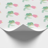Niedliches Chamäleon auf Blume Geschenkpapier (Ecke)