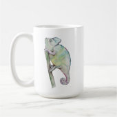 Niedliches Chamäleon in Aquarellfarbe Kaffeetasse (Links)