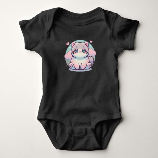 Niedliches Chat-Design Baby Strampler (Vorderseite)