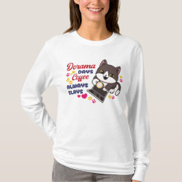 Niedliches Chat-Kaffeeloat mit Dorama Vibes T-Shirt