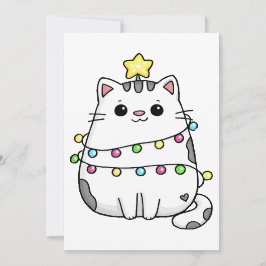 Niedliches Chat Weihnachtsdesign Einladung (Vorderseite)