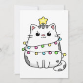 Niedliches Chat Weihnachtsdesign Einladung (Rückseite)