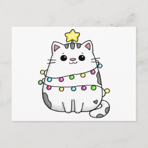 Niedliches Chat Weihnachtsdesign Feiertagspostkarte