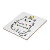 Niedliches Chat Weihnachtsdesign Fliese (Seite)