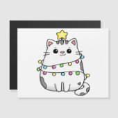 Niedliches Chat Weihnachtsdesign Magnetkarte (Vorne/Hinten)