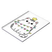 Niedliches Chat Weihnachtsdesign Notizblock (Linke Seite)