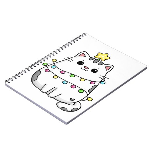 Niedliches Chat Weihnachtsdesign Notizblock (Linke Seite)