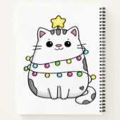 Niedliches Chat Weihnachtsdesign Notizblock (Rückseite)