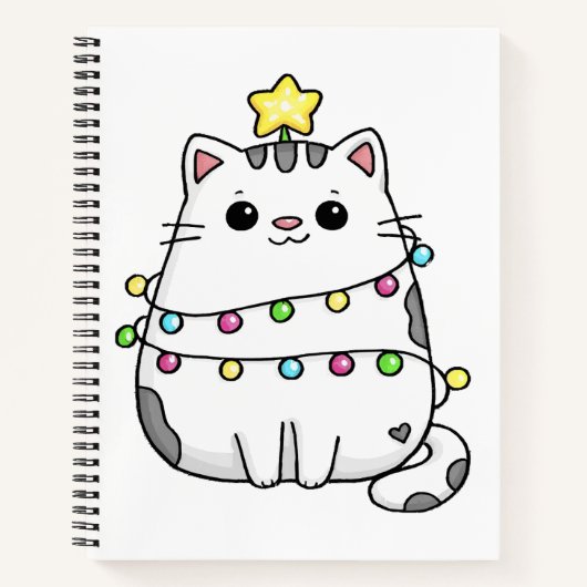 Niedliches Chat Weihnachtsdesign Notizblock (Vorderseite)