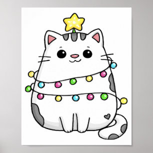 Niedliches Chat Weihnachtsdesign Poster