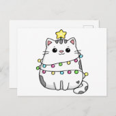 Niedliches Chat Weihnachtsdesign Postkarte (Vorne/Hinten)