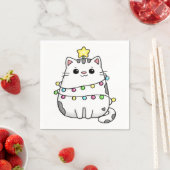 Niedliches Chat Weihnachtsdesign Serviette (Beispiel)