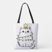 Niedliches Chat Weihnachtsdesign Tasche (Rückseite)