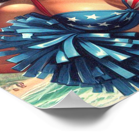 Niedliches Cheerleader Button Up Poster (Ecke)