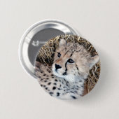 Niedliches Cheetah-CUB-Foto Button (Vorne & Hinten)