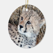 Niedliches Cheetah-CUB-Foto Keramikornament (Links)