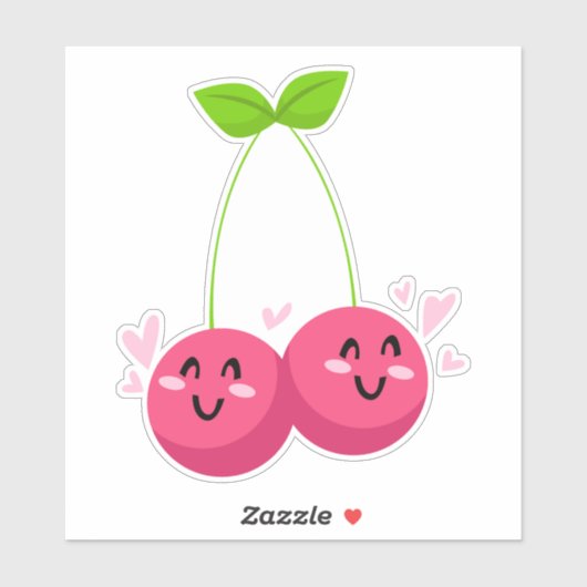 Niedliches Cherry Art Design Aufkleber (Blatt)