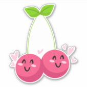 Niedliches Cherry Art Design Aufkleber (Vorderseite)