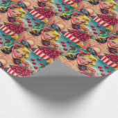 Niedliches Cherry-Button Geschenkpapier (Ecke)