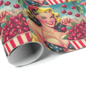 Niedliches Cherry-Button Geschenkpapier (Rolleneckpunkt)